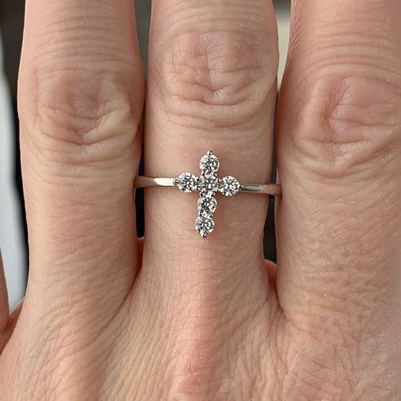 Sterling Silver Cross CZ Ring - Picture 7 of 7